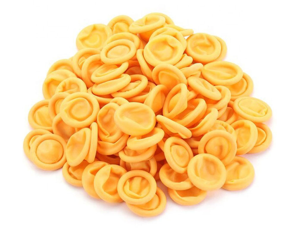 Disposable Orange Yellow Anti-slip Latex Industrial Finger Cots 