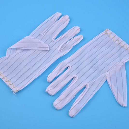 Antistatic Gloves White Stripe Polyester Gloves